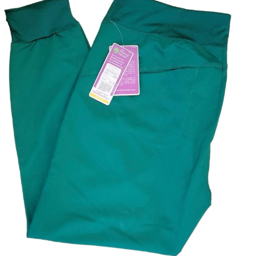 Healing Hands Hunter Green Tara Jogger yoga waistband size Large NWT
